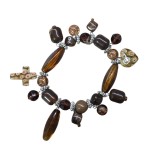 BRĂȚARĂ ELASTICĂ CU ELEMENTE DIN RĂȘINĂ ȘI STICLĂ MURANO