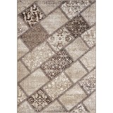 Covor Model Cappuccino 16010-12, Marime 100 x 200 cm, Bej, Maro, Inaltime Fir 7 mm, Antialergic, Polipropilena, Living, Dormitor, Sufragerie, Birou