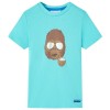 Tricou Copii VidaXL Turcoaz 104 (3-4 Ani) Bumbac Gorila Maneca Scurta