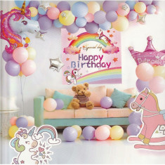 Set arcada baloane roz Unicorn