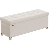 Bancuta de depozitare pliabila Songmics, 112 L, catifea bej cappuccino