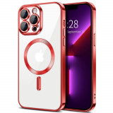Cumpara ieftin Husa pentru iPhone 13 Pro Max, Techsuit Luxury Crystal MagSafe, Red