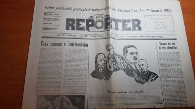 ziarul reporter 29 martie 1990-romania - patria tuturor romanilor foto