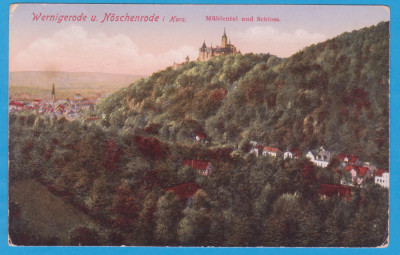 (G7) CARTE POSTALA GERMANIA - WERNIGERODE UND NOSCHENRODE, MUHLENTAL UND SCHLOSS foto