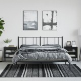 Gossi noptiere, 2 buc., negru, 50x35x60 cm, sticla si otel
