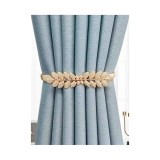 Cumpara ieftin Set 2 Accesorii Metalice Decorative Pentru Draperii Si Perdele, Frunza Aurie - 579480