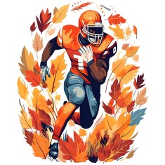 Sticker decorativ, Fotbal American, Portocaliu, 74 cm, 1335STK-18
