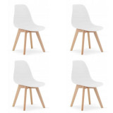 Set 4 scaune stil scandinav, Artool, Kito, PP, lemn, alb, 46x54.5x80 cm GartenVIP DiyLine