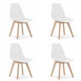 Set 4 scaune stil scandinav, Artool, Kito, PP, lemn, alb, 46x54.5x80 cm GartenVIP DiyLine