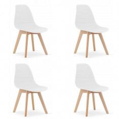 Set 4 scaune stil scandinav, Artool, Kito, PP, lemn, alb, 46x54.5x80 cm GartenVIP DiyLine