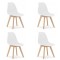Set 4 scaune bucatarie/living, Artool, Kito, PP, lemn, alb, 46x54.5x80 cm