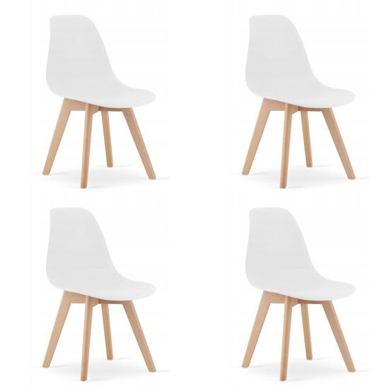 Set 4 scaune bucatarie/living, Artool, Kito, PP, lemn, alb, 46x54.5x80 cm GartenVIP DiyLine