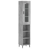 Cumpara ieftin Dulap inalt, gri beton, 34,5x34x180 cm, lemn prelucrat