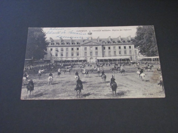 Saumur &quot;Carrousel Militar, Repriza Ofițerilor&quot; - Carte Poștală Vintage Franța (posibil perioada 1900-1940)