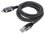 Cablu USB 3.1 RJ45 USB C Nichelat 1m Negru/Gri