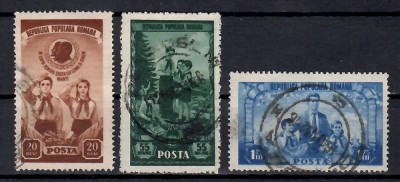Romania 1952, LP.323 - A III aniversare a Organizaţiei de Pionieri, Stampilat foto