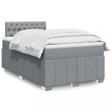 VidaXL Pat box spring cu saltea, gri deschis, 120x190 cm, textil 3289314
