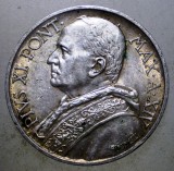 Moneda Argint Vatican 5 Lire 1935 Pius XI, Editie Limitata 20000 Ex.