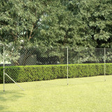 Gard din plasa cu stalpi, argintiu, 15 x 1,5 m, otel galvanizat GartenMobel Dekor, vidaXL