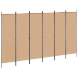 vidaXL Paravan cu 6 panouri Bej 300 x 180 cm Țesătură 42039196