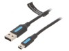 Cablu USB 2.0 A la B mini, 1,5m, negru, Vention