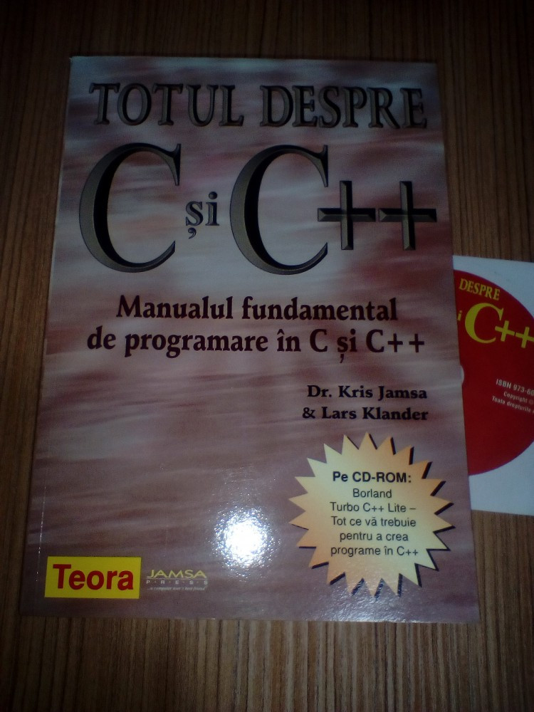 Jamsa Totul despre C si C++ Manual fundamental de programare in C si C++  Teora | arhiva Okazii.ro