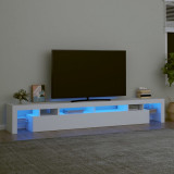 Comoda TV cu lumini LED, alb, 260x36,5x40cm GartenMobel Dekor, vidaXL