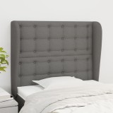 VidaXL Tăblie de pat cu aripioare gri &icirc;nchis 93x23x118/128 cm textil
