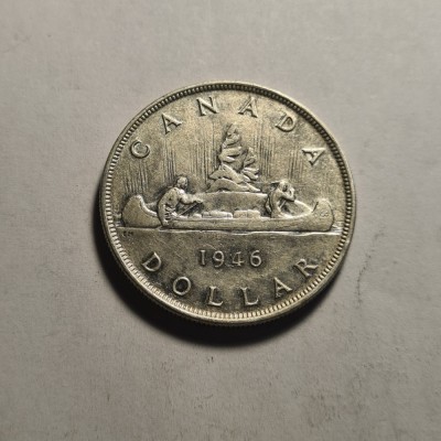 Canada 1 Dollar 1946 UNC Tiraj Mic Piesa de Colectie foto