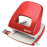 Perforator Leitz 5008, Capacitate 30 Coli, Plastic/Metal, Rosu, Perforator pentru Hartie, Perforator de Hartie, Perforatoare Hartie, Perforatoare Biro