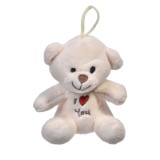 Ursulet de Plus cu inima, 11 cm, Bej, ATU-080543, Oem