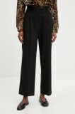 Answear.LAB pantaloni de bumbac culoarea negru, drept, high waist