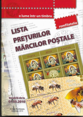 Romfilatelia - Lista preturilor marcilor postale, 2010 foto