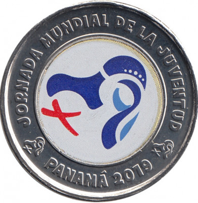 Panama 1 Balboa 2019 - Logo ZMT 2019 - colorata, Bimetalica, B11, KM-169 UNC !!! foto