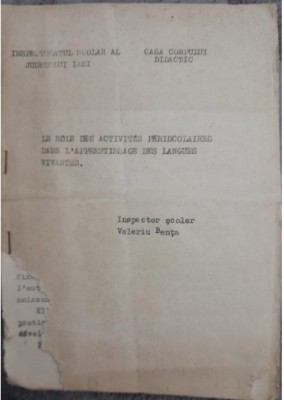 Valeriu Bența, dactilograma, perioada comunista, Casa Corpului Didactic Iasi foto