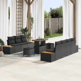 Cumpara ieftin Set de canapele pentru grădină 10 pcs Negru Rattan poli