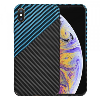 Husa pentru Apple iPhone XS Max, Techsuit, Carbonite FiberShell, Bleu foto