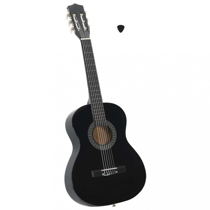 vidaXL Chitară clasică pentru &icirc;ncepători și copii, negru, 3/4 36&quot;