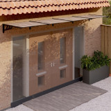 Copertina Usa Intrare vidaXL, 396x90cm, Policarbonat, Negru, Protectie Ploaie, Grindina, Montaj Facil