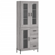 Dulap inalt, gri sonoma, 69,5x34x180 cm, lemn compozit