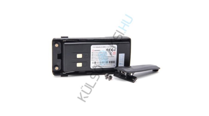 Baterie radio VHBW de &icirc;nlocuire pentru Wouxun BLO-012, BLO-010, BAT-9P - 3200 mAh 7,4 V Li-Ion + clemă pentru curea