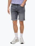 Pantaloni scurti barbati de blugi John cu talia medie si croiala Regular fit gri inchis, W38