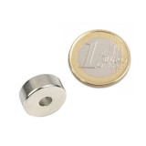 Magnet neodim inel &Oslash;15/4.55 x 8 mm, putere 6 kg, N38