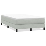 Cumpara ieftin Pat cu arcuri fara saltea gri deschis 120x210 cm catifea