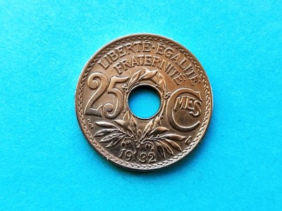 25 Centimes 1932 Franta-XF++++A foto