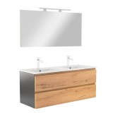 Cumpara ieftin Vario Pull 120 mobilier de baie complet antracit stejar