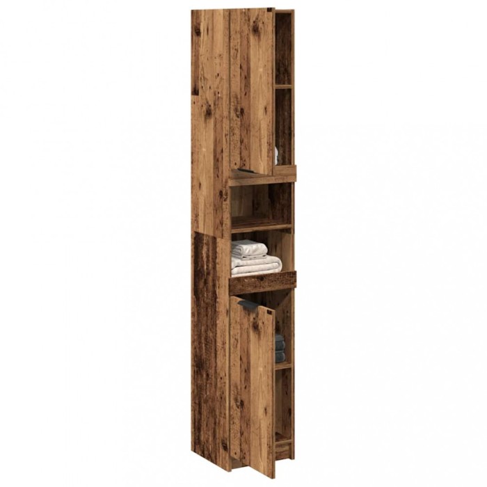 Gossi dulap de baie, lemn vechi, 32x34x188,5 cm, lemn prelucrat