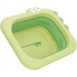 Lavoar pliabil, flippy, pentru copii, din pp/tpe, portabil, model crocodil, 30x24.5x9 cm, verde