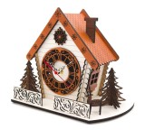 Ceas Casuta Lemn, Design Unic, 20x14.5x26 cm, Mecanism Silentios, Decor Rustic/Modern, Lemn MDF, Calitate Superioara