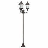 St&acirc;lp Lumină Grădină Bronz Aluminiu Sticlă vidaXL 241cm, 3 Lămpi LED, IP44, Exterior
